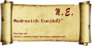 Modrovich Euniké névjegykártya